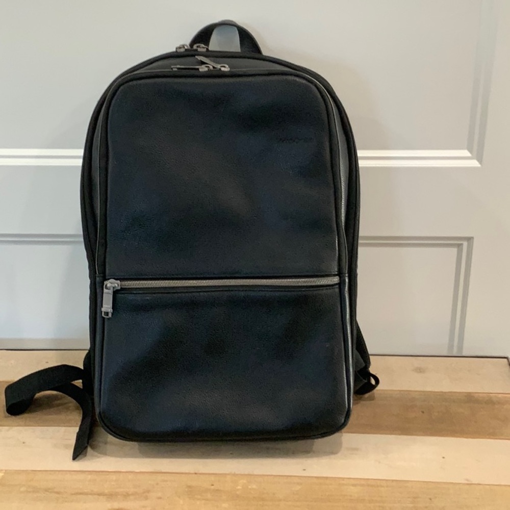 Black Leather Samsonite Backpack